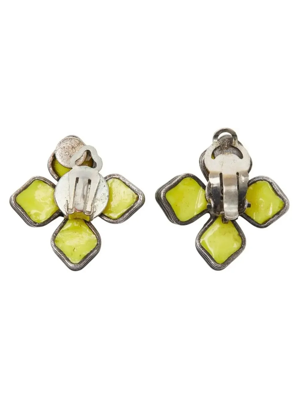 Chanel Cc Logo Flower Clip-On Earrings #246855C61B